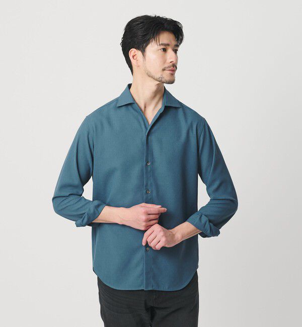 BEAUTY&YOUTH UNITED ARROWS「【WEB限定 WARDROBE SMART】リネンライク ワイドカラー スキッパー シャツ」|シャツ・ブラウス|