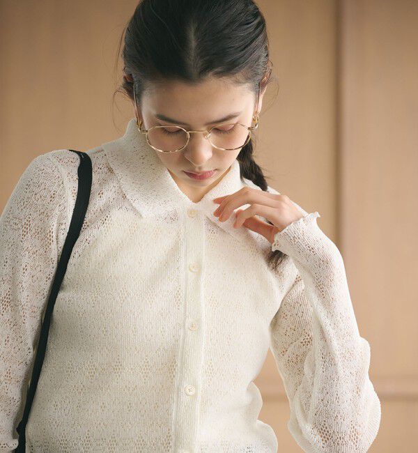 BEAUTY&YOUTH UNITED ARROWS「レースプリーツ シャツ ウォッシャブル」|カーディガン|
