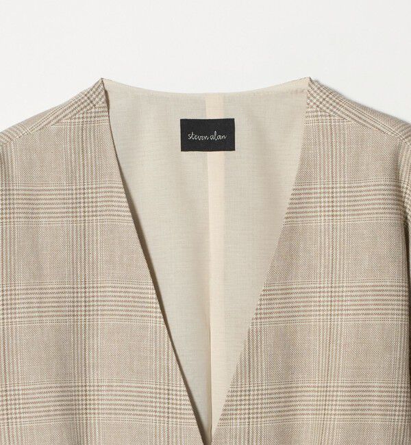 STEVEN ALAN「＜Steven Alan＞チェック カシュクール シャツジャケット」|ノーカラージャケット|