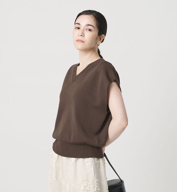 BEAUTY&YOUTH UNITED ARROWS「フルニードル フレンチスリーブ ニットプルオーバー ウォッシャブル」|ニット・セーター|