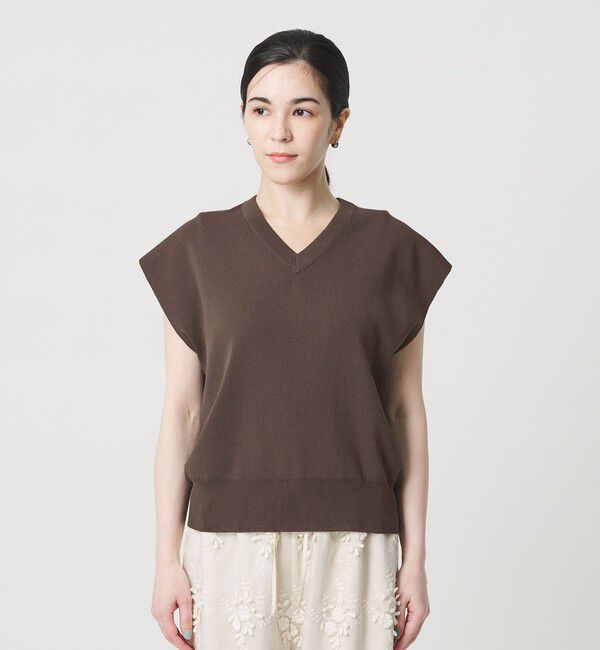 BEAUTY&YOUTH UNITED ARROWS「フルニードル フレンチスリーブ ニットプルオーバー ウォッシャブル」|ニット・セーター|