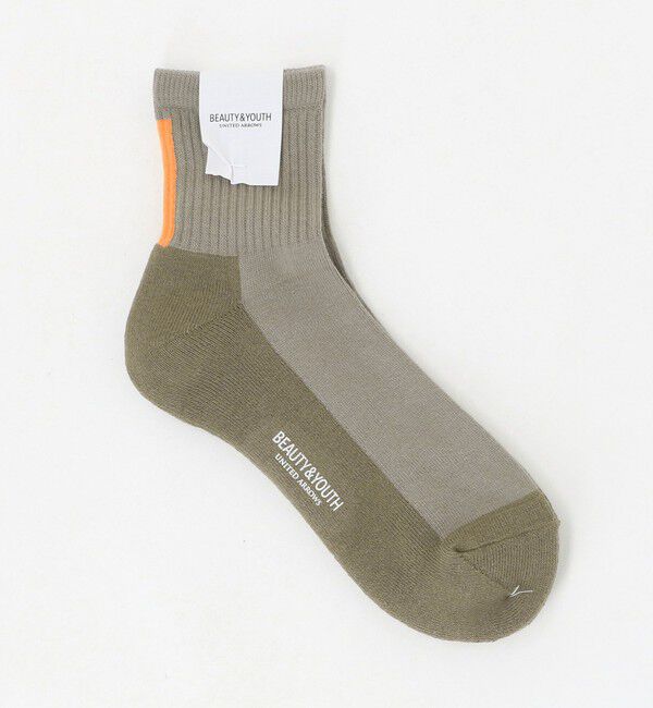 BEAUTY&YOUTH UNITED ARROWS「バック ライン クウォーター ソックス」|ソックス|BEIGE