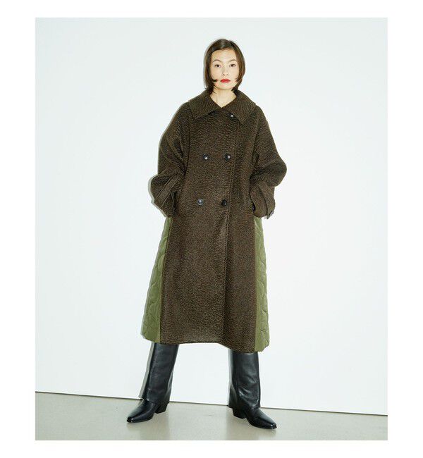 Ray BEAMS 「RBS / キルティング キリカエ コート」|ダッフルコート|BROWN