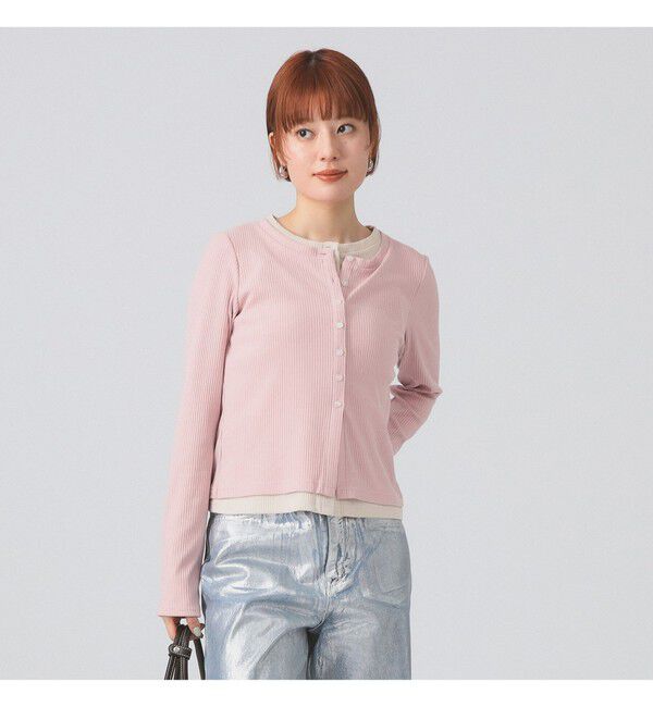 Ray BEAMS 「RIB レイヤード カーディガン」|Tシャツ・カットソー|
