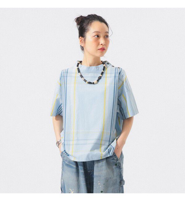 BEAMSBOY「ボーイ ビッグタータン ショートスリーブ」|シャツ・ブラウス|LT.BLUE