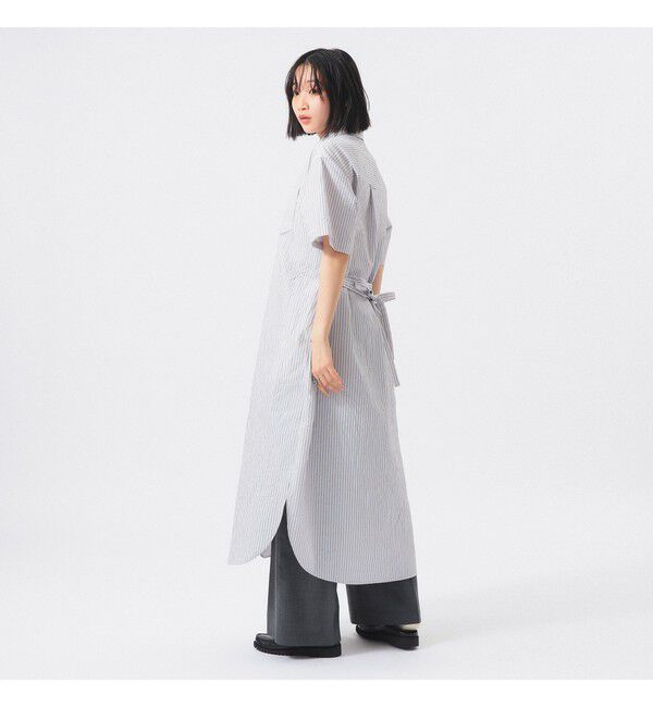 BEAMSBOY「クリンクル ストライプ ショートスリーブ ワンピース」|ワンピース|