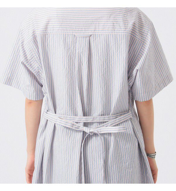 BEAMSBOY「クリンクル ストライプ ショートスリーブ ワンピース」|ワンピース|