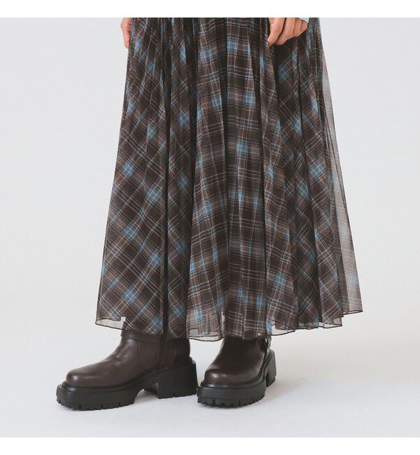 Ray BEAMS 「チュール チェック プリーツ スカート」|スカート|