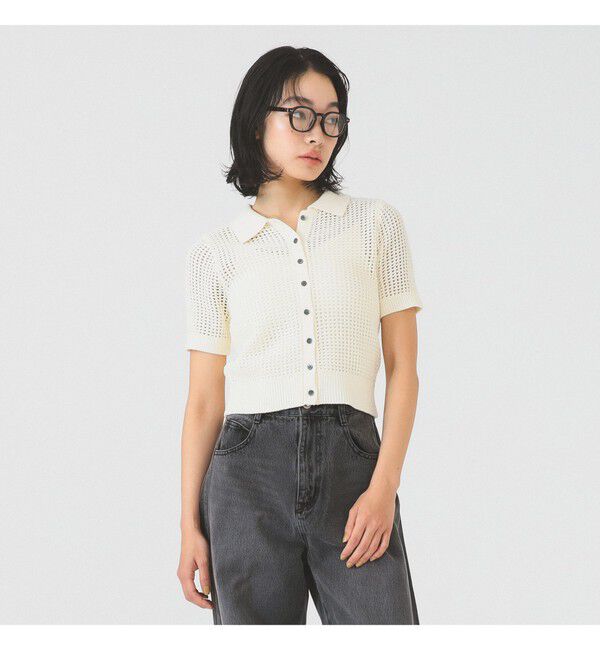 Ray BEAMS 「メッシュ ニットポロ カーディガン」|ニット・セーター|