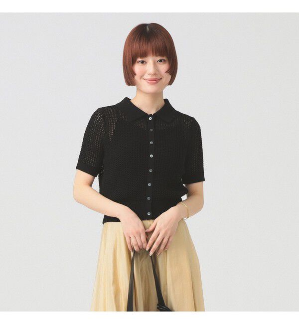 Ray BEAMS 「メッシュ ニットポロ カーディガン」|ニット・セーター|