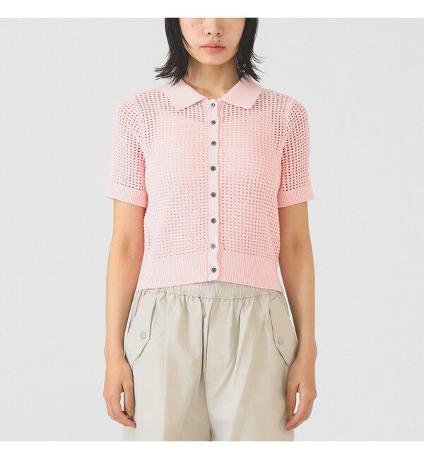 Ray BEAMS 「メッシュ ニットポロ カーディガン」|ニット・セーター|