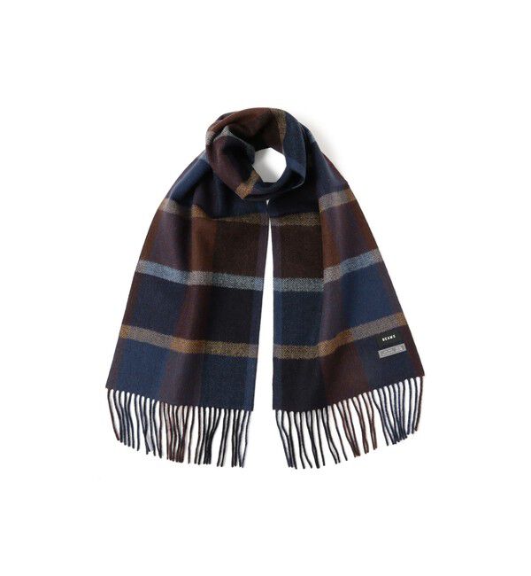 BEAMS「ブロックチャック リバーシブル マフラー」|マフラー|NAVY