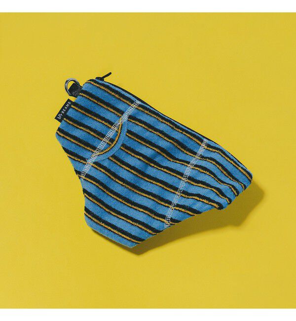 BEAMS「パイル ボーダー ポーチ」|ポーチ|SAX/BLUE