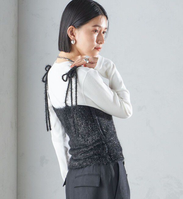 SHIPS for women「〈手洗い可能〉グリッター ラメ ビスチェ 24SS ◇」|ベスト・ジレ|