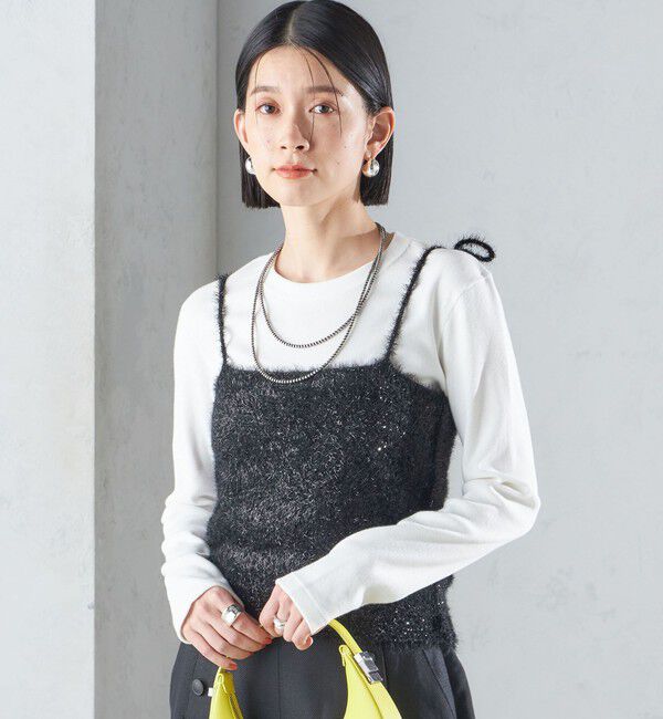 SHIPS for women「〈手洗い可能〉グリッター ラメ ビスチェ 24SS ◇」|ベスト・ジレ|