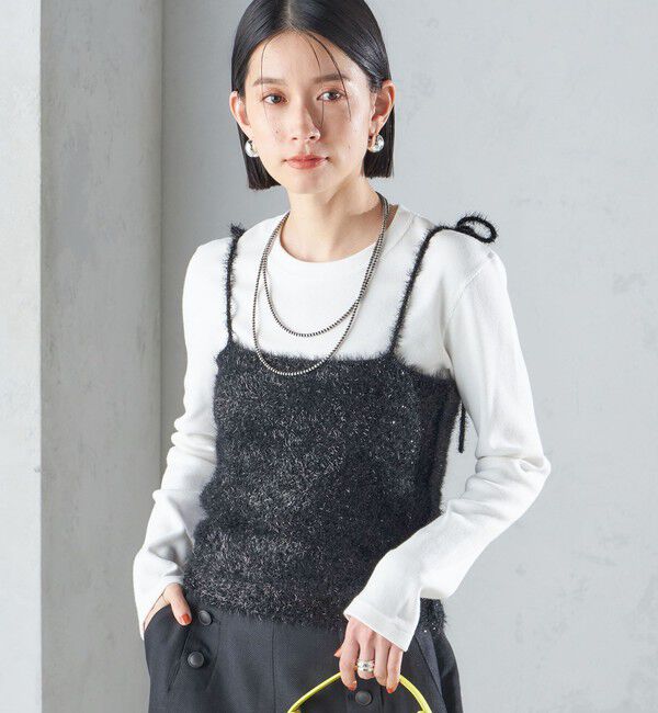 SHIPS for women「〈手洗い可能〉グリッター ラメ ビスチェ 24SS ◇」|ベスト・ジレ|