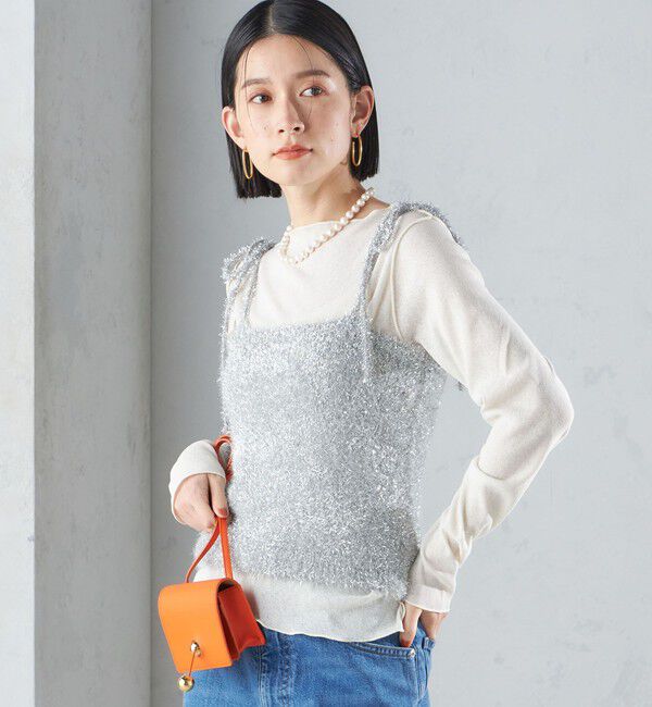 SHIPS for women「〈手洗い可能〉グリッター ラメ ビスチェ 24SS ◇」|ベスト・ジレ|