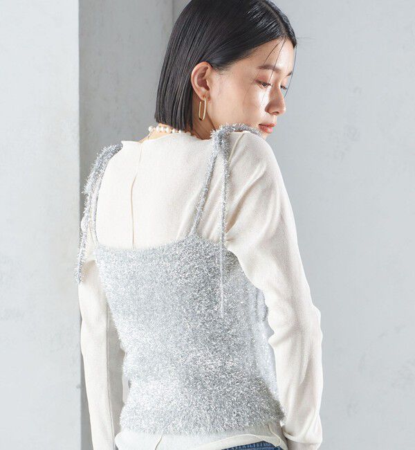 SHIPS for women「〈手洗い可能〉グリッター ラメ ビスチェ 24SS ◇」|ベスト・ジレ|