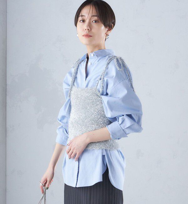 SHIPS for women「〈手洗い可能〉グリッター ラメ ビスチェ 24SS ◇」|ベスト・ジレ|