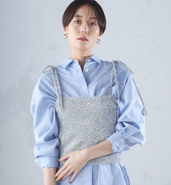 SHIPS for women「〈手洗い可能〉グリッター ラメ ビスチェ 24SS ◇」|ベスト・ジレ|