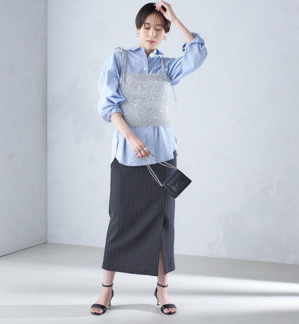 SHIPS for women「〈手洗い可能〉グリッター ラメ ビスチェ 24SS ◇」|ベスト・ジレ|