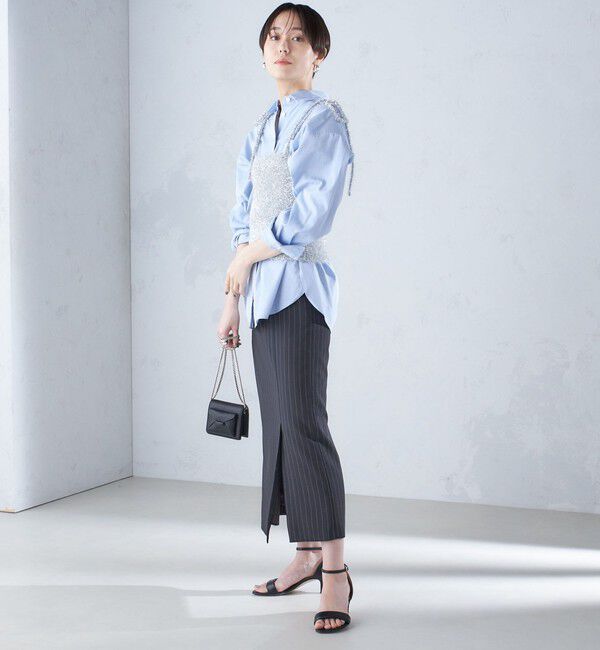 SHIPS for women「〈手洗い可能〉グリッター ラメ ビスチェ 24SS ◇」|ベスト・ジレ|
