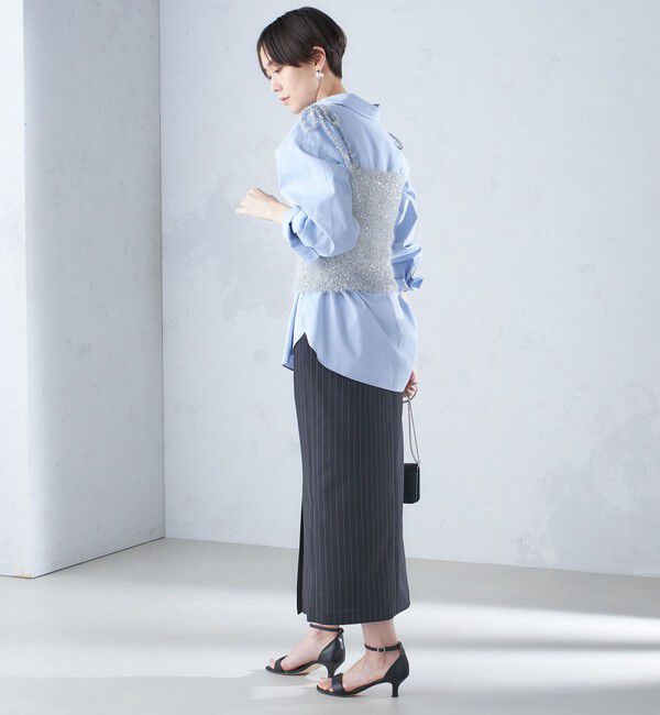 SHIPS for women「〈手洗い可能〉グリッター ラメ ビスチェ 24SS ◇」|ベスト・ジレ|