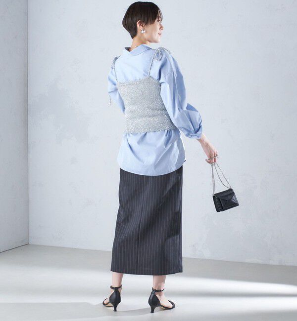 SHIPS for women「〈手洗い可能〉グリッター ラメ ビスチェ 24SS ◇」|ベスト・ジレ|