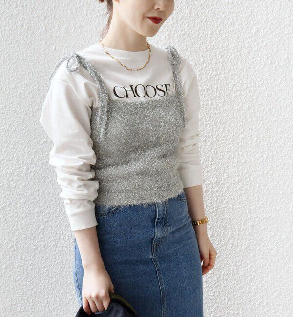 SHIPS for women「〈手洗い可能〉グリッター ラメ ビスチェ 24SS ◇」|ベスト・ジレ|