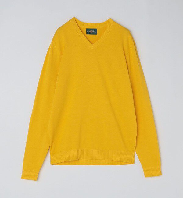 SHIPS「ALANPAINE: 14ゲージ コットン Vネック ニット」|ニット・セーター|イエロー