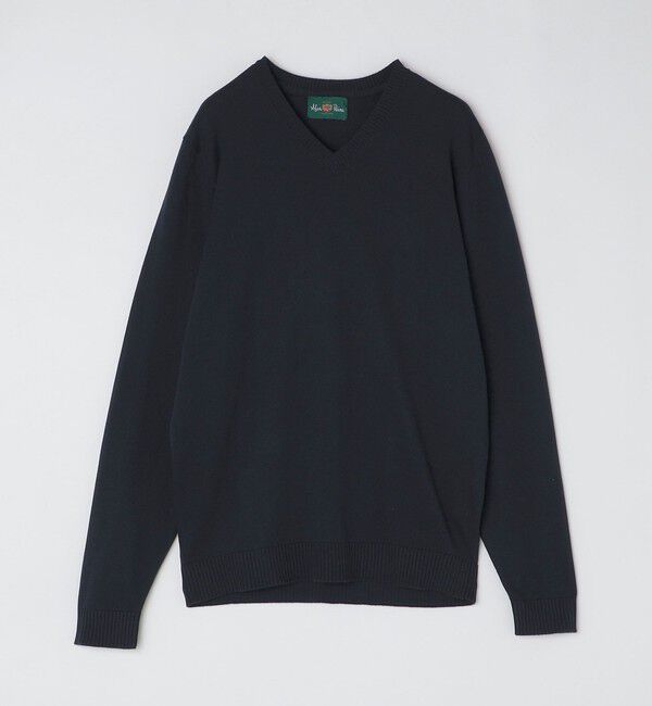 SHIPS「ALANPAINE: 14ゲージ コットン Vネック ニット」|ニット・セーター|ネイビー