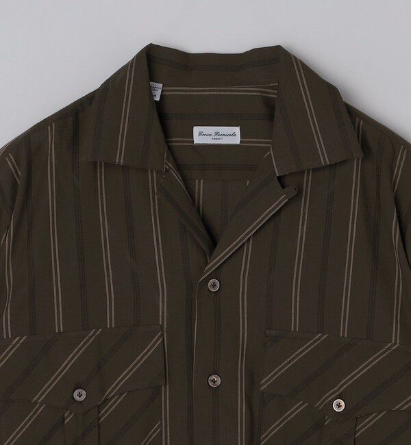 SHIPS「【SHIPS別注】Errico Formicola: ストライプ オープンカラー シャツ」|シャツ・ブラウス|