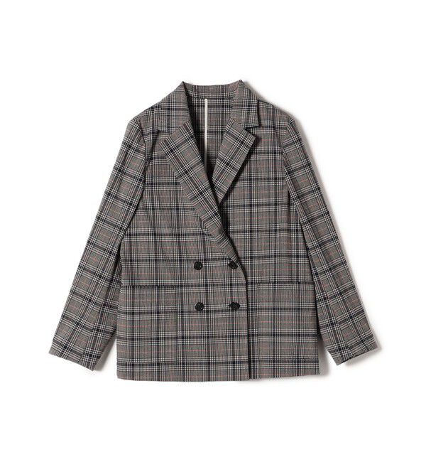 SHIPS for women「〈手洗い可能〉ウール混 チェック ダブルボタン ジャケット」|テーラードジャケット|