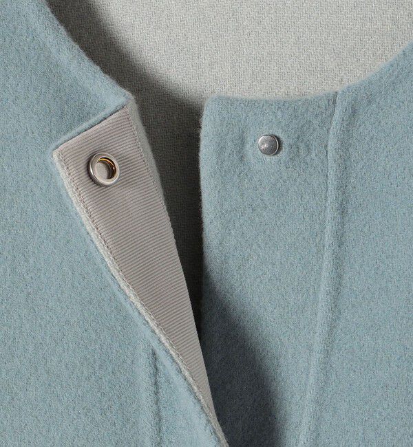 SHIPS for women「リバー ファー ポケット コート」|ノーカラーコート|