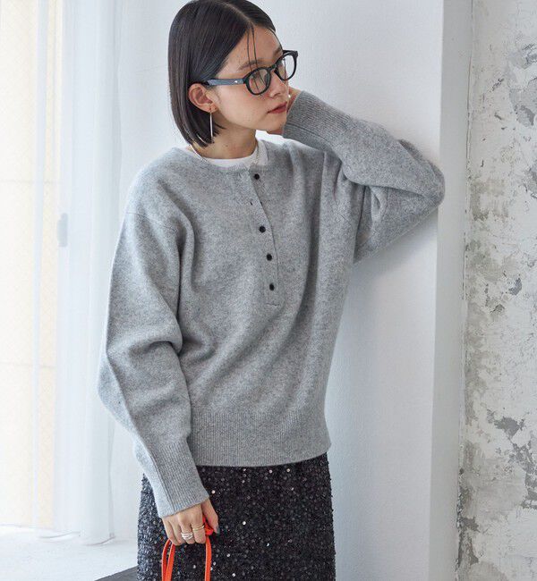 SHIPS for women「〈手洗い可能〉7G ウール カシミヤ ヘンリーネック 2WAY プルオーバー」|ニット・セーター|