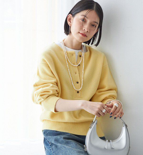 SHIPS for women「〈手洗い可能〉7G ウール カシミヤ ヘンリーネック 2WAY プルオーバー」|ニット・セーター|