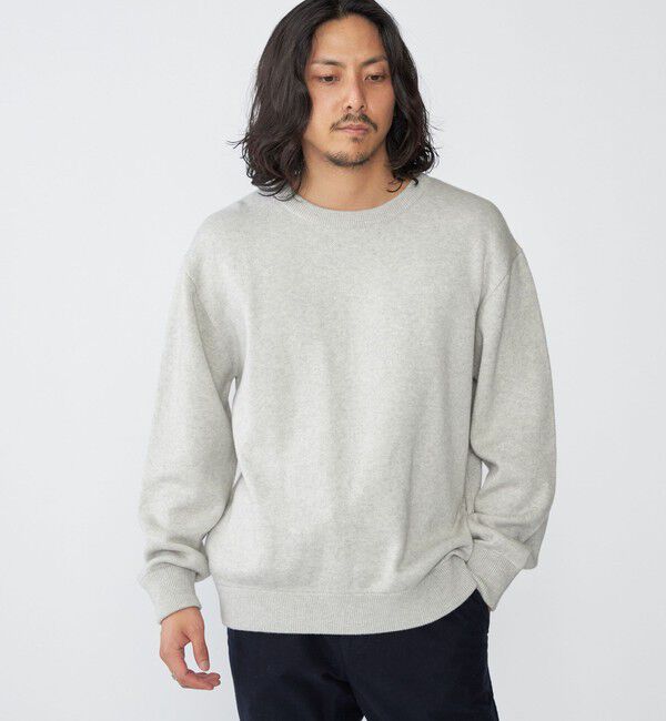 SHIPS「SHIPS:〈手洗い可能〉コットン カシミヤ 単色 クルーネック ニット」|ニット・セーター|