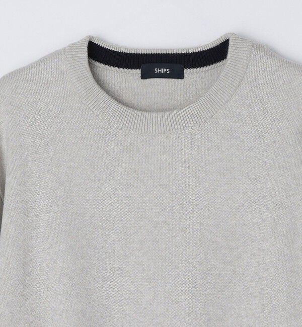 SHIPS「SHIPS:〈手洗い可能〉コットン カシミヤ 単色 クルーネック ニット」|ニット・セーター|
