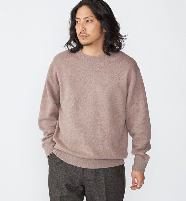 SHIPS「SHIPS:〈手洗い可能〉コットン カシミヤ 単色 クルーネック ニット」|ニット・セーター|ベージュ系