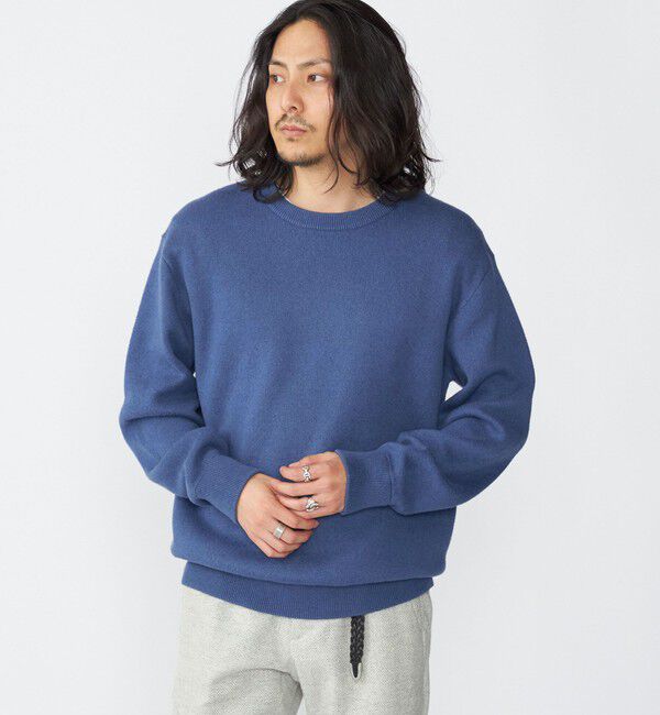 SHIPS「SHIPS:〈手洗い可能〉コットン カシミヤ 単色 クルーネック ニット」|ニット・セーター|