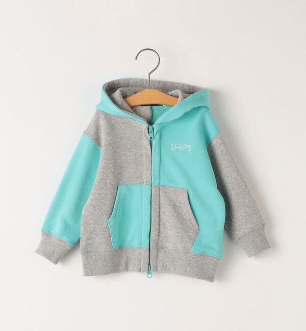 SHIPS KIDS「SHIPS KIDS:80～90cm / ロゴ フード ジップ パーカ」|パーカー|ライトブルー