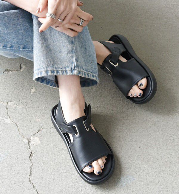 SHIPS any「【SHIPS any別注】eblouna: ベルクロ アッパー カバー サンダル」|サンダル|