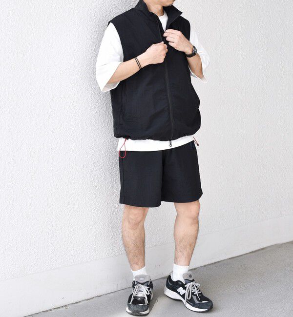 SHIPS any「【SHIPS any別注】prince:〈撥水/UVカット/遮熱〉ワンポイント ロゴ ナイロン ベスト(セットアップ対応)◇」|ベスト・ジレ|