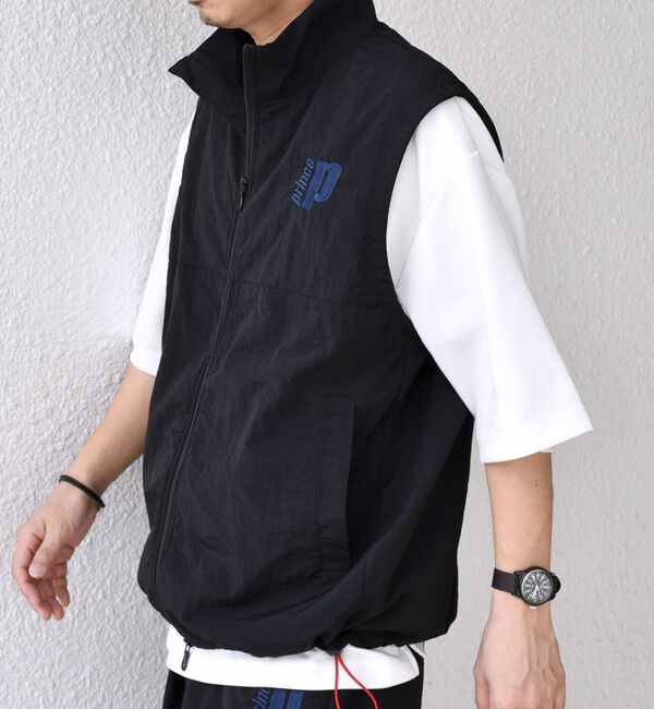 SHIPS any「【SHIPS any別注】prince:〈撥水/UVカット/遮熱〉ワンポイント ロゴ ナイロン ベスト(セットアップ対応)◇」|ベスト・ジレ|