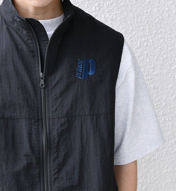SHIPS any「【SHIPS any別注】prince:〈撥水/UVカット/遮熱〉ワンポイント ロゴ ナイロン ベスト(セットアップ対応)◇」|ベスト・ジレ|