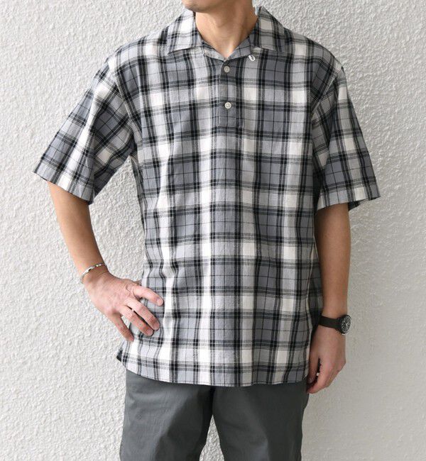 SHIPS any「SHIPS any:〈洗濯機可能〉コットン/リネン チェック オープンカラー プルオーバー シャツ◇」|シャツ・ブラウス|