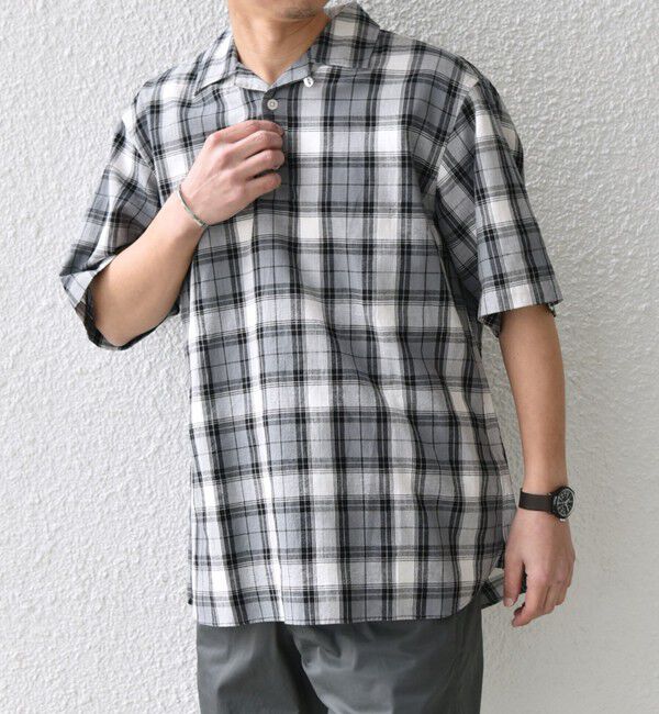SHIPS any「SHIPS any:〈洗濯機可能〉コットン/リネン チェック オープンカラー プルオーバー シャツ◇」|シャツ・ブラウス|
