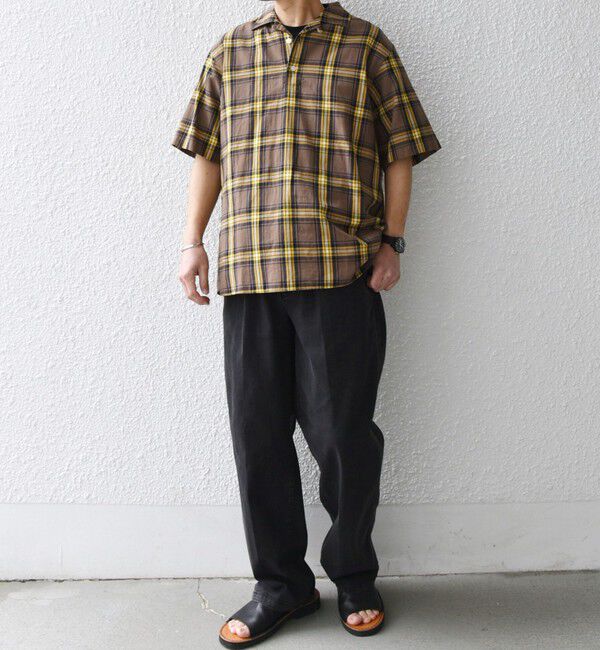 SHIPS any「SHIPS any:〈洗濯機可能〉コットン/リネン チェック オープンカラー プルオーバー シャツ◇」|シャツ・ブラウス|