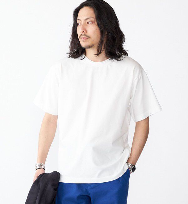 SHIPS「SHIPS: COOLMAX(R) ロールネック ソリッド Tシャツ」|Tシャツ・カットソー|ホワイト