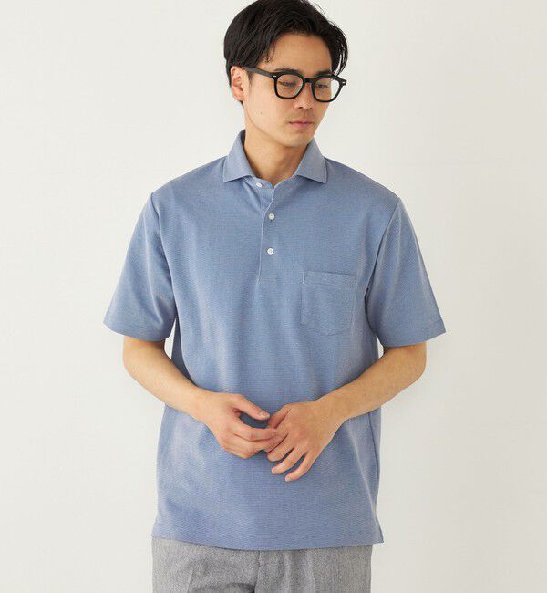 SHIPS Colors 「SHIPS Colors:〈吸水速乾〉カノコ ワイドカラー ポロシャツ」|ポロシャツ|ライトブルー